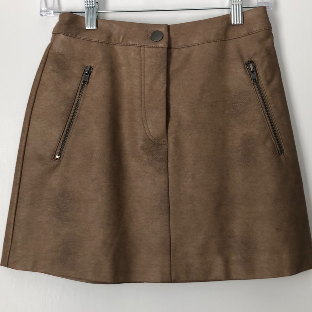 Faux leather mini skirt